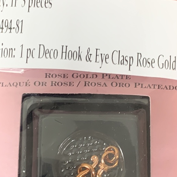 Set of 3 Cousin Rose Gold Elegance Deco Hook & Eye Clasp Rose Gold Plate 3949481 - Picture 5 of 11